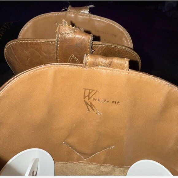 Vintage Cowboy Boots Distressed Brown Leather Buckles Knee High Heel Woman's  10 - Picture 8 of 8